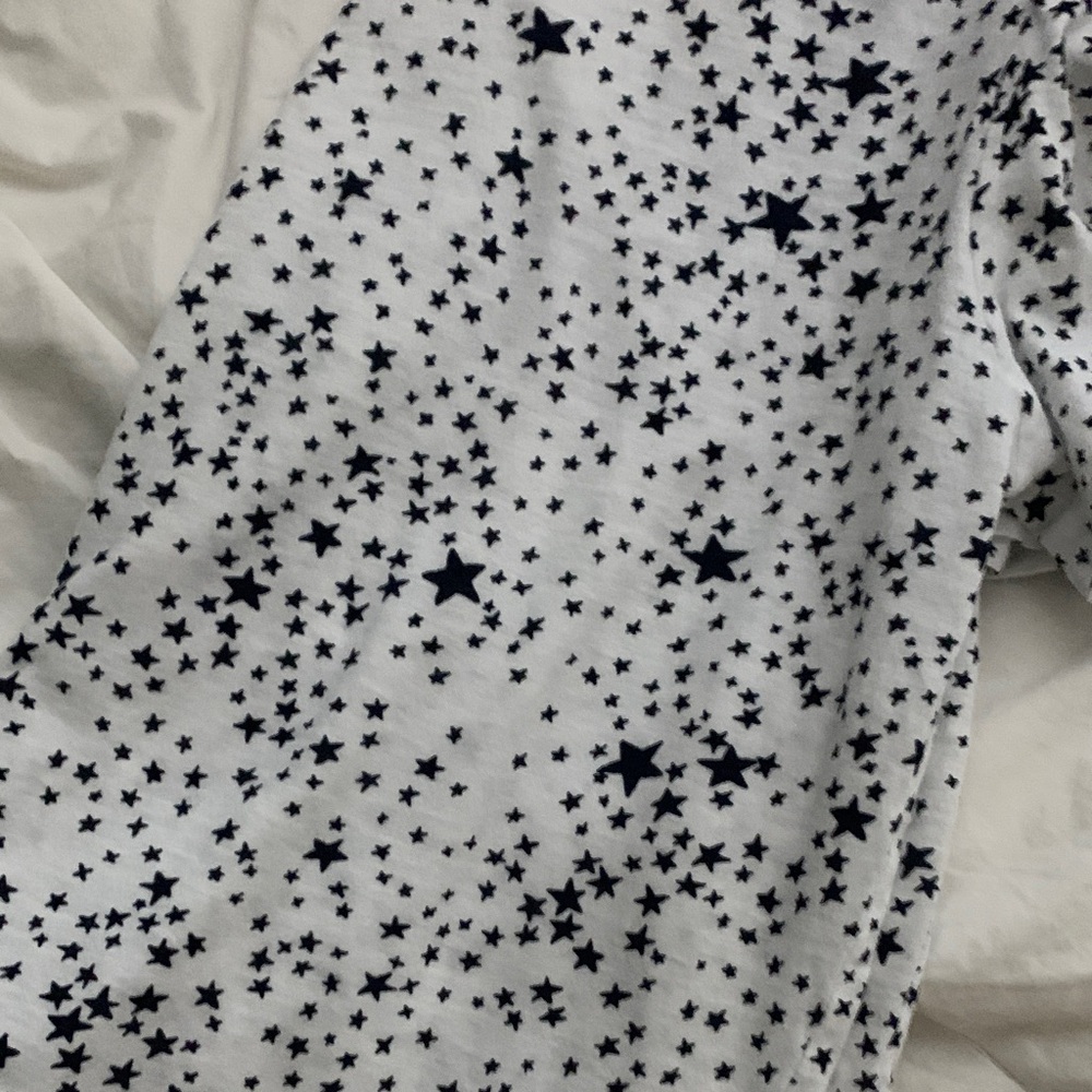 LOFT White and Black Star Pattern Blouse - Picture 8 of 9